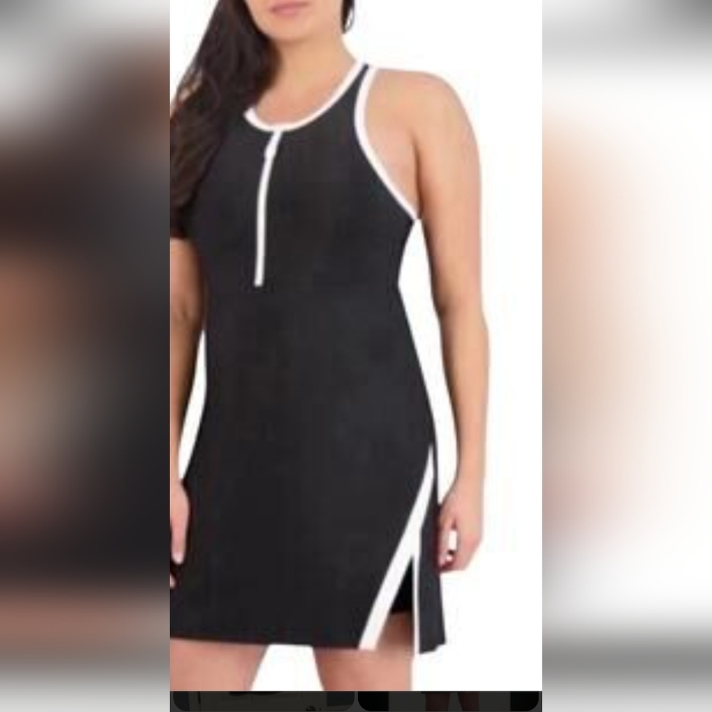 Fashion Nova Black and White Sleeveless Active Dress Size S.